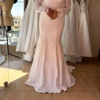 لباس عروس دانتل فرانسه دستدوز مدل اروپایی گول تکین|لباس|ارومیه, |دیوار