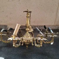 فروش ۳ لوستر برنجی قدیمی سنگین|لوستر و چراغ آویز|تهران, شکوفه|دیوار
