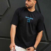 تیشرت مردانه مشکی مدلVIVRELAVIE