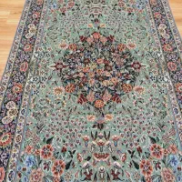 قالیچه ۳.۵متری دستباف کرمان زمینه سبز|فرش|تهران, اکباتان|دیوار