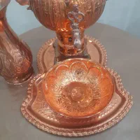سماور مسی ورقه سنگین با سرویس کامل
