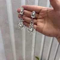 گوشواره کریستال سوارسکی رنگ ثابت