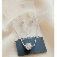 نیمست زنجیری توپی نگینی نقره ای|بدلیجات|خرم‌آباد, |دیوار