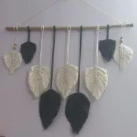 آویز مکرومه مدل برگ