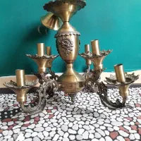 دو عدد لوستر ۴ شاخه برنج