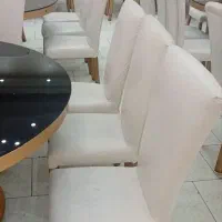 صندلی تالار دست دوم سفید طلایی فلزی