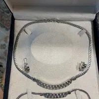 سرویس طرح طلا سفید نگین دار استیل