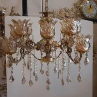 لوستر پرکار دو طبقه ۸شاخ ۱۲ شعله فرشته برنز سوگلی|لوستر و چراغ آویز|زنجان, |دیوار