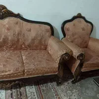 مبل ۷ نفره چوب گردو تمیز|مبلمان خانگی و میز عسلی|ورامین, شهرک مدرس|دیوار