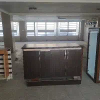 کابینت اپن MDF + ویترین هایگلاس شیشه‌ای