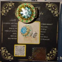 انگشتر نقره جواهری موزانایت کد12