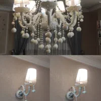 لوستر 8 شاخه به همراه دو چراغ دیواری