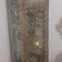 بوفه و آینه شمعدان. آلمینیوم رویه  برنجی