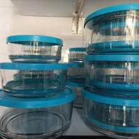 ظروف ۳ تکه نگهدارنده شیشه ای