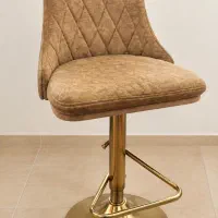 ۲ عدد صندلی اپن/بار مخمل پایه طلایی، پشت‌دار