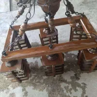 لوستر چوبی و شیشه ای