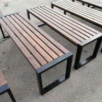 نیمکت فلزی رویه چوب،پاف تمام فلز،تخت تکنفره جادار