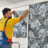 نصب کاغذ 210کفپوش 135 تومن قرنیز کاغذ پوستر ماربل