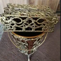 جا دستمال و سطل زباله برنز