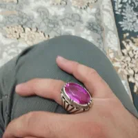 انگشتر نقره توپاز صورتی