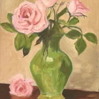 تابلوی نقاشی گل و گلدان