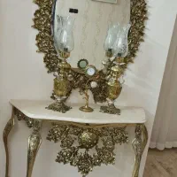 آینه و شمعدان برنز