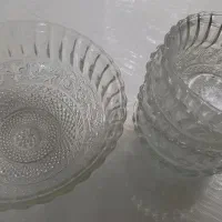 ست کاسه پیاله سنتی قدیمی بلورین با طرح زیبا