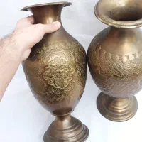 گلدان برنجی قلم عتیقه آنتیک