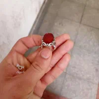 انگشتر عقیق با رکاب نقره نقاشی زیبا