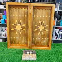 تخته نرد معرق چوب گردو ستاره ۸ پر کار دست|اسباب‌‌بازی|مشهد, خین عرب|دیوار