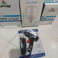لامپ کم مصرف ال ای دی و تفنگ چسب حرارتی