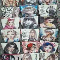 کیف آرایشی طرح دار چابی/شیک و مناسب هدیه