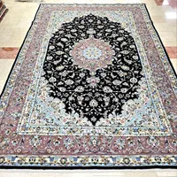 فرش دستباف ۹متری پشم و ابریشم مشکی کاشان نو|فرش|تهران, ونک|دیوار