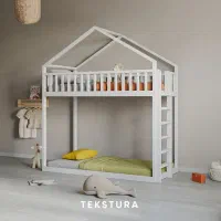 تخت۲ طبقه کلبه تمام چوب از تولید به مصرف بی واسطه|تخت و سرویس خواب|پردیس, شهرک صنعتی خرمدشت فاز ۷|دیوار