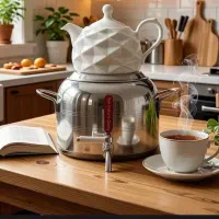 کتری قوری استیل کف چدن