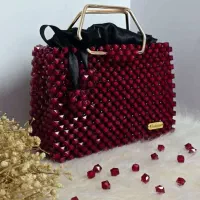 بافت کیف مرواریدی و دهانه دار پارچه ای|کیف، کفش، کمربند|زنجان, |دیوار