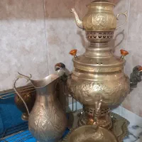 سرویس سماور ذغالی برنز ، برنجی  6 لیتری