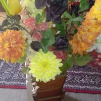 گلدان چوبی ب همراه گل|گل مصنوعی|بهار, |دیوار