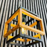 آویز چوبی تک شعله مدرن، خاص و چشم نواز|لوستر و چراغ آویز|شهر بابک, |دیوار