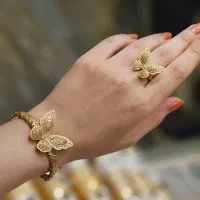 ست دستبند انگشتر پروانه