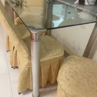 میز چهار نفره شیشه ای