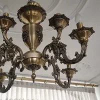 لوستر شمش برنجی ۲ عدد ۵ شاخه و ۲ عدد ۴ شاخه