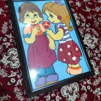 تابلو فرشینه بسیار زیبا بافته شده با کاموا