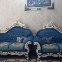 مبلمان نیمه سلطنتی و میز جلو مبلی|مبلمان خانگی و میز عسلی|گلبهار, شهر جدید گلبهار|دیوار