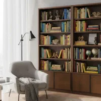 ۲ عدد کتابخانه چوبی|کتابخانه، شلف، قفسههای دیواری|تبریز, |دیوار