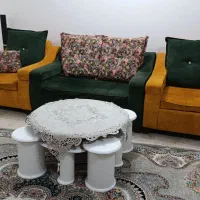 مبل هفت نفره همراه جلو مبلی و چهار میز عسلی|مبلمان خانگی و میز عسلی|لنگرود, |دیوار