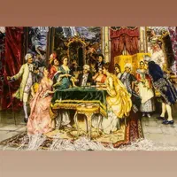 تابلو فرش فرانسوی گل ابریشم چله ابریشم