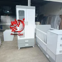 سرویس تخت سیسمونی*کودک نوجوان ۲منظوره*مدل ترنم**|تخت و سرویس خواب|رشت, استقامت 2|دیوار