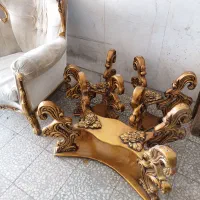 مبل ۹ نفره استیل راحتی منبت|مبلمان خانگی و میز عسلی|کاشان, درب اصفهان|دیوار