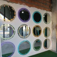 آینه قاب چوبی دایره ای و قدی|آینه|ارومیه, |دیوار